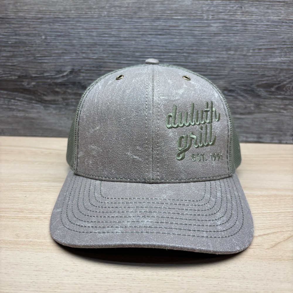 Duluth Grill Hat Cap Snap Back Grey Green Trucker Mesh 112WF Mens